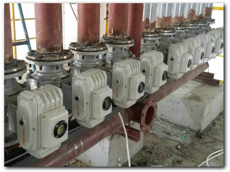 電動法蘭球閥自來水管道案例